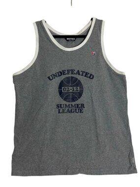Undefeated 2-12 Summer League Gray Sleeveless Tank Top Shirt Mens Size 2XL XXL